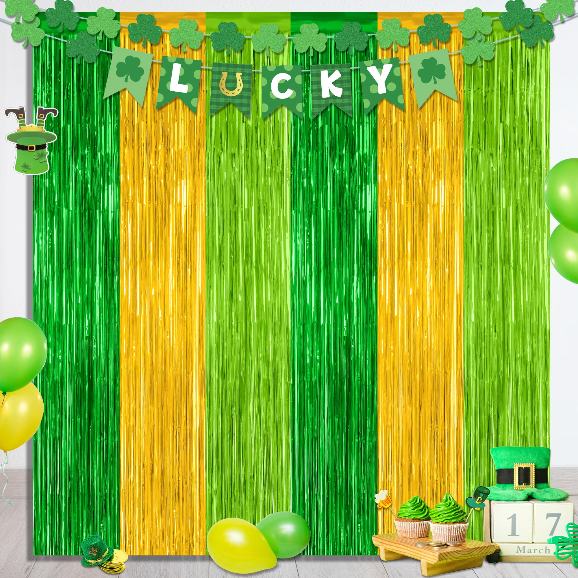 2 Pack Halloween Backdrop, 3.28 FT x 7.05 FT Foil Fringe Curtains, Orange Purple Black Party Streamer Tinsel Backdrop Curtains, Halloween Decorations Door Decor Photo Props Party Supplies